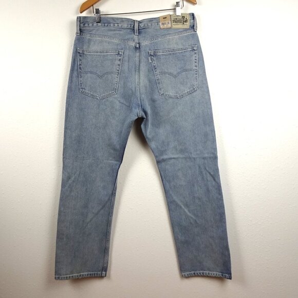 Levi's Silvertab Straight Jeans Men's Size 36x32 Blue Denim Distressed Relaxed - Picture 5 of 11